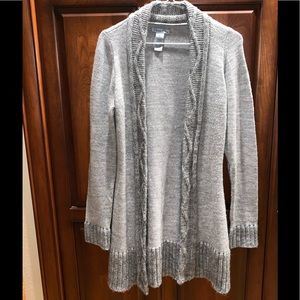 Olivia Sky comfy long open cardigan gray